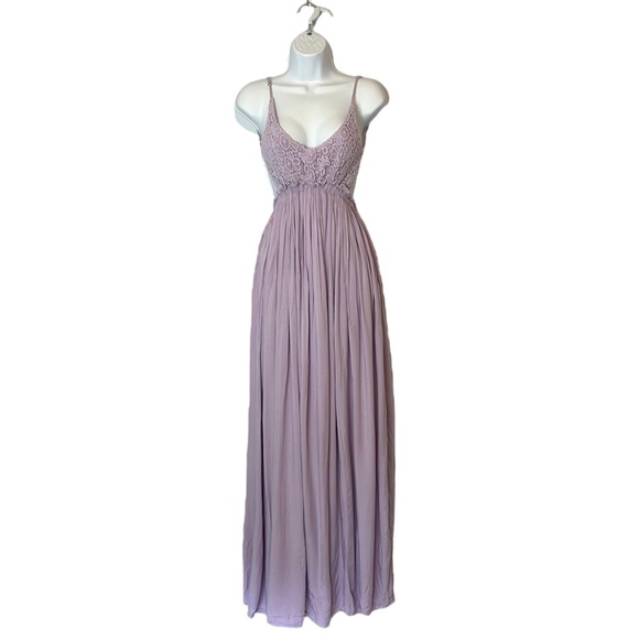 Pink Lily Dresses & Skirts - Pink Lily Boho Lavender Purple Crochet Maxi Dress Size Small